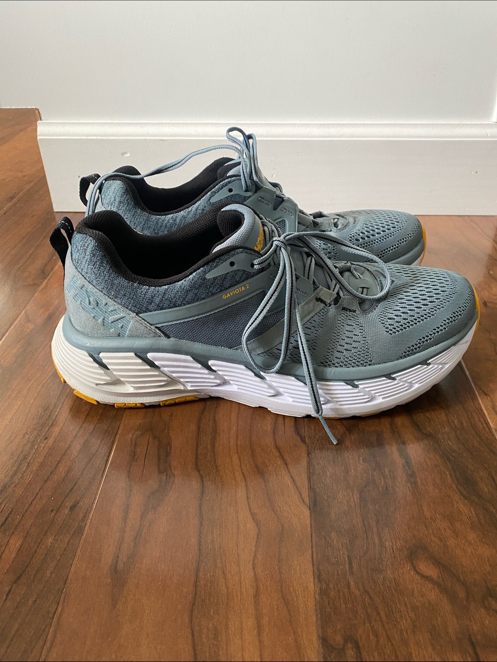 Hoka One One Gaviota 2 Sneakers Mens Blue Gray Comfort Athletic Running Shoes